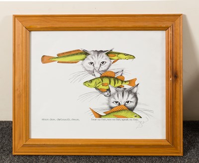 Lot 783 - Simon Drew (British, born 1952)/Hear No Fish,...