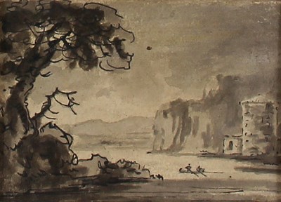 Lot 852 - Rev W Gilpin/Landscape/ink and wash/13cm x...