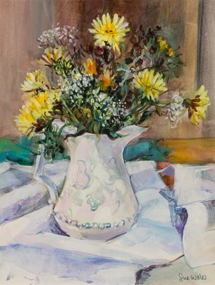 Lot 876 - Sue Wales (born 1942)/Still Life with Flowers...