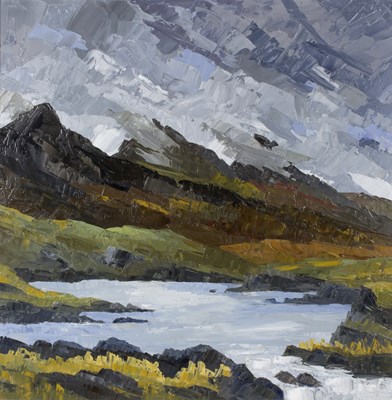 Lot 894 - David Barnes (British, born 1943)/Storm over...