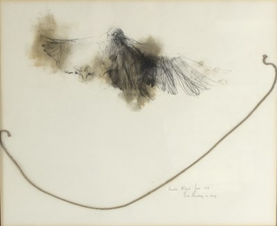 Lot 947 - Annette Magid /Bird Landing on String/signed...