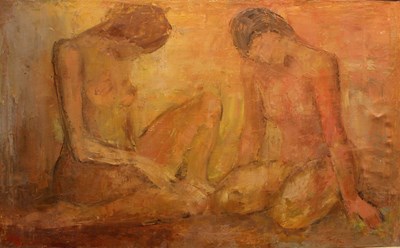 Lot 960 - Young/two seated nudes/signed and dated...