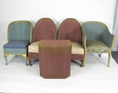 Lot 983 - A pair of deep pink Lloyd Loom chairs on...