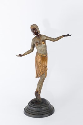 Lot 990 - An Art Deco style figure, modelled as a dancer...