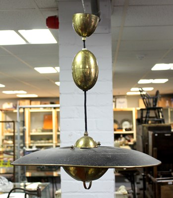 Lot 1031 - A rise and fall pendant light, the shade of...