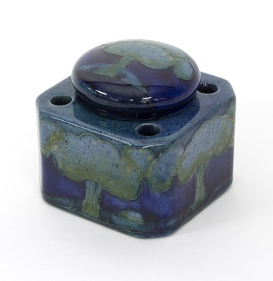 Lot 1066 - A Moorcroft moonlit blue pattern inkwell and...