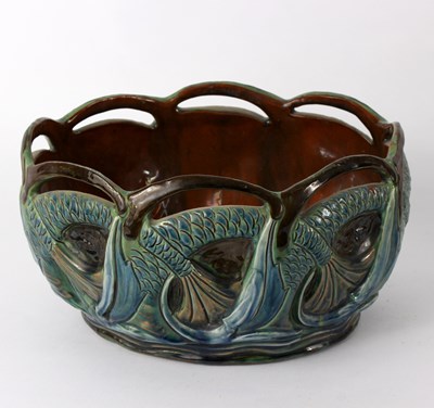 Lot 1077 - A Brannam Barum pottery bowl in blue/green,...