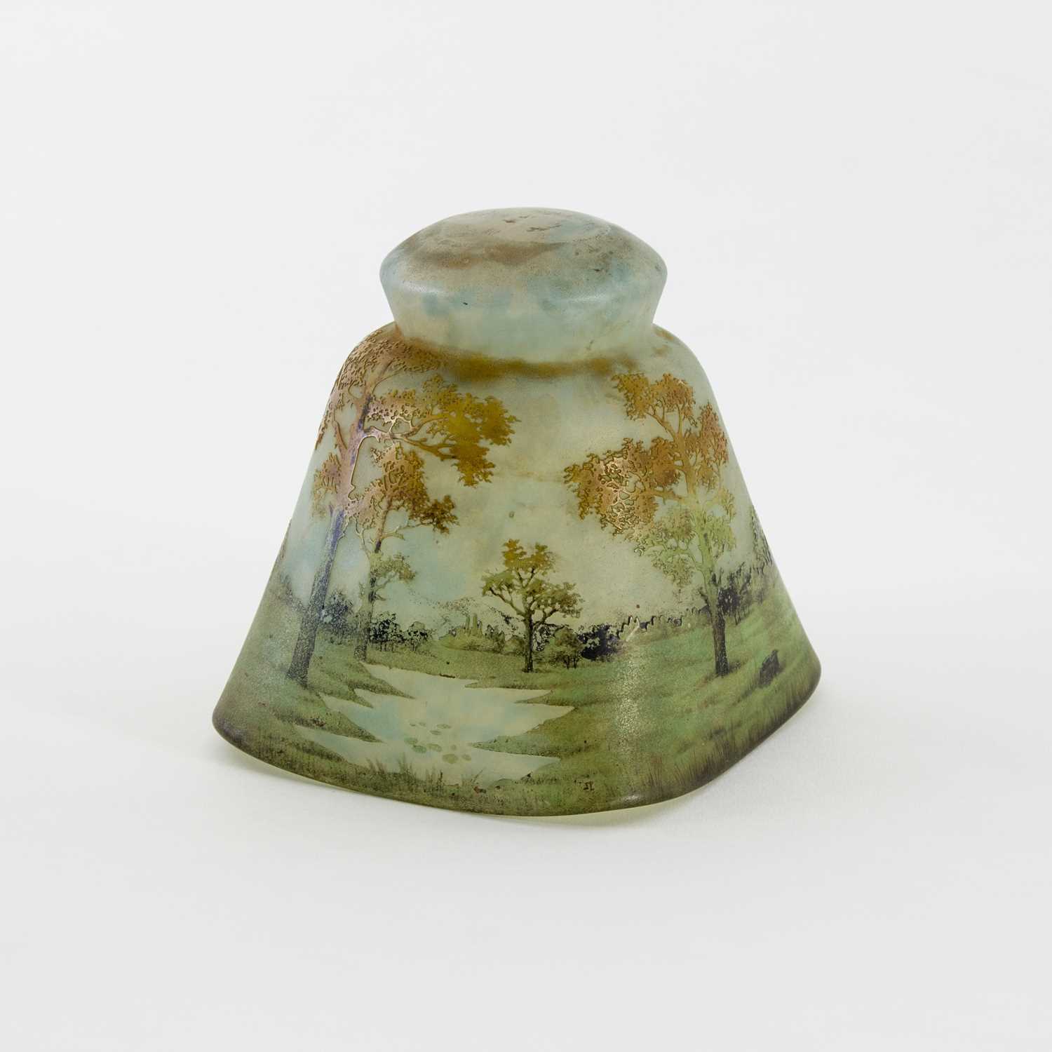 Lot 1085 - Daum, Nancy, a cameo glass lampshade, etched...