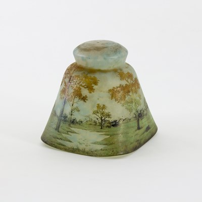 Lot 1085 - Daum, Nancy, a cameo glass lampshade, etched...