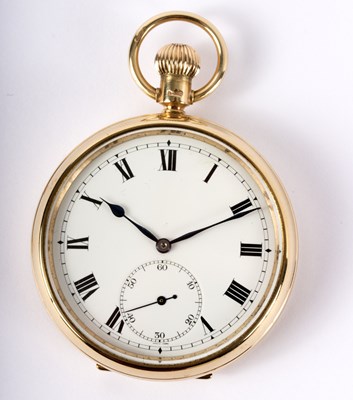 Lot 1102 - A Rotherhams 9ct gold pocket watch, the enamel...