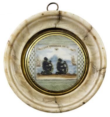 Lot 1130 - An enamel and watercolour anti-slavery plaque...