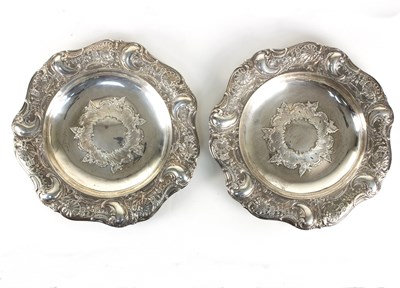 Lot 1468 - A pair of embossed silver dishes, C F H & Co.,...