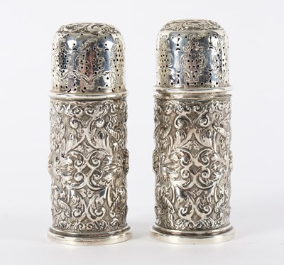 Lot 1469 - A pair of Victorian silver pepper pots, Edgar...