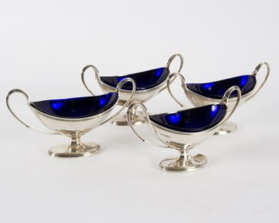 Lot 1473 - A set of four Victorian silver open salts, M G,...