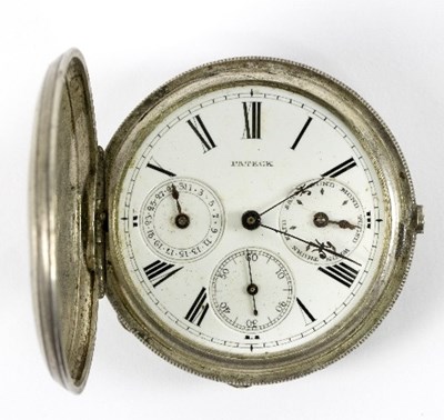 Lot 18 - A silver cased pocket watch, the enamelled...