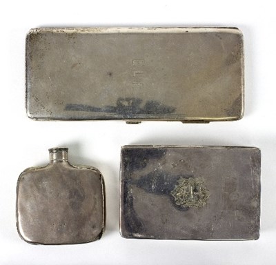 Lot 50 - A silver cigarette case, initialled E L F,...