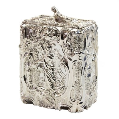 Lot 64 - A George II silver tea caddy, Thomas Heming,...