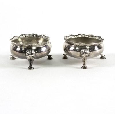 Lot 84 - A pair of Chinese export silver salts, of...