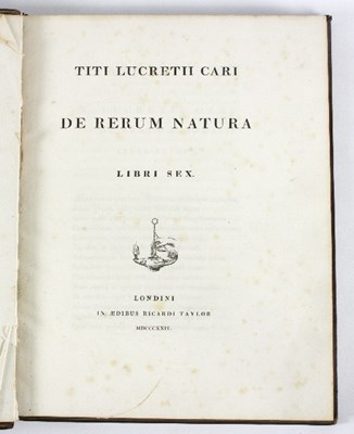 Lot 127 - Lucretius Carlos Titus, Titi Lucreti Cari De...