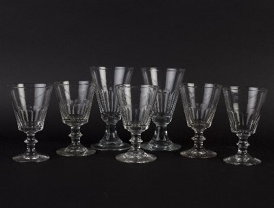 Lot 177 - A pair of faceted goblets and five smaller...