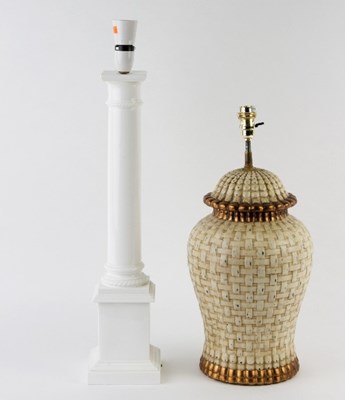 Lot 181 - A Royal Worcester porcelain table lamp base of...