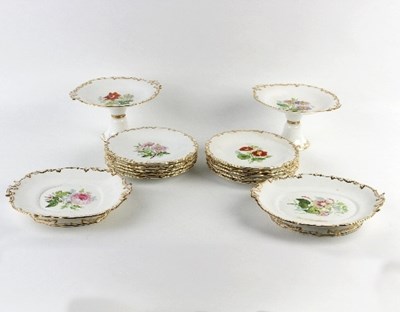 Lot 189 - A French 19th Century porcelain part dessert...