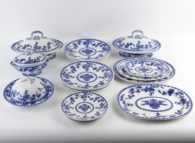 Lot 196 - A Minton Delft pattern part dinner service of...