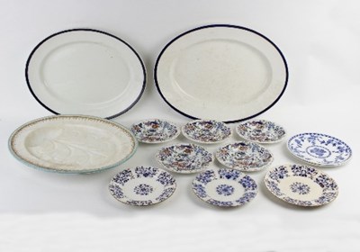 Lot 201 - Three large oval meat dishes and sundry...