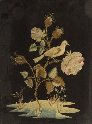 Lot 273 - A 19th Century silkwork picture of a bird on a...