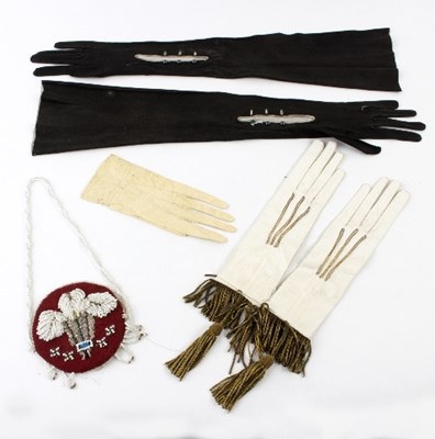 Lot 276 - A pair of black evening gloves, three kid...