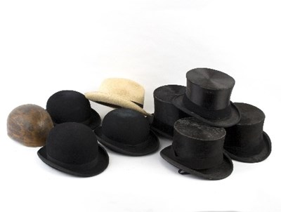 Lot 281 - Three Lock & Co. top hats and three Lock & Co....