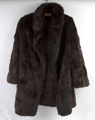 Lot 282 - A black astrakhan and mink fur coat, a...