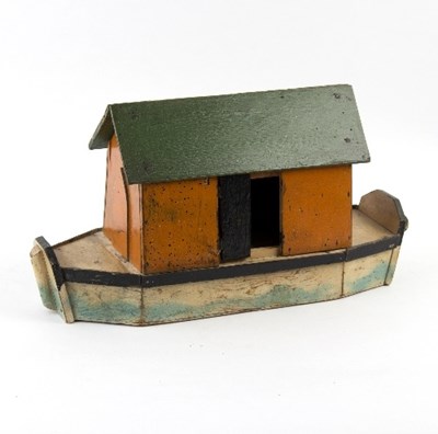 Lot 288 - A German painted toy ark with hinged door and...