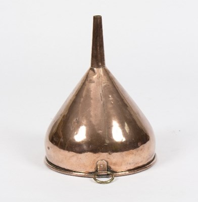 Lot 307 - A large 19th Century copper funnel with...