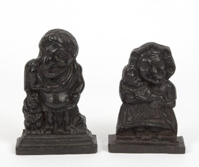 Lot 346 - A pair of cast iron Punch and Judy door stops,...