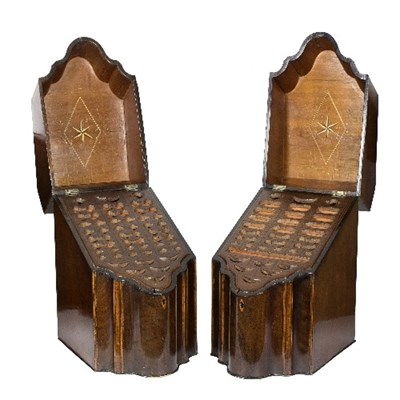 Lot 364 - A pair of George III mahogany cutlery boxes,...