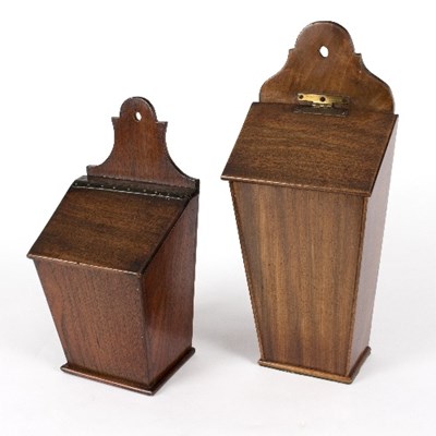 Lot 370 - A mahogany tapering knife and fork box and a...