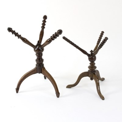 Lot 397 - Two wooden hat stands, 36cm high (one damaged)