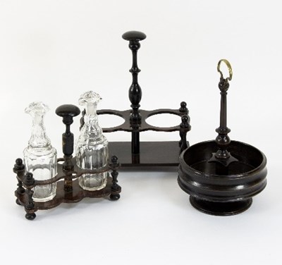 Lot 403 - A circular cruet stand, fitted for five...