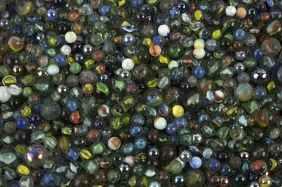 Lot 416 - A large quantity of coloured glass marbles,...