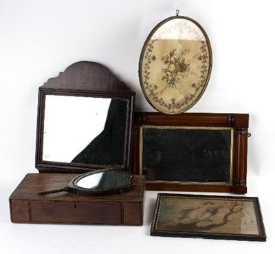 Lot 421 - Two 19th Century mahogany framed wall mirrors,...