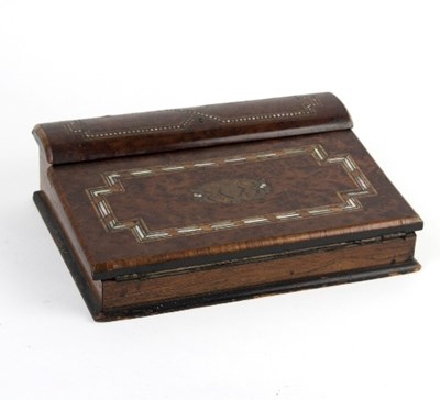 Lot 460 - A Victorian burr walnut and inlaid writing...