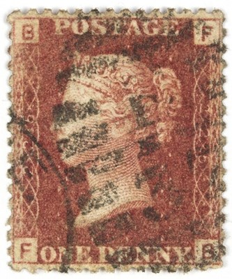 Lot 486 - 1858-79 1d red, FB, Plate 225, good used