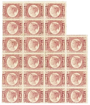 Lot 488 - 1870 1/2d, AP-BP/CP-ES, irregular mint block...