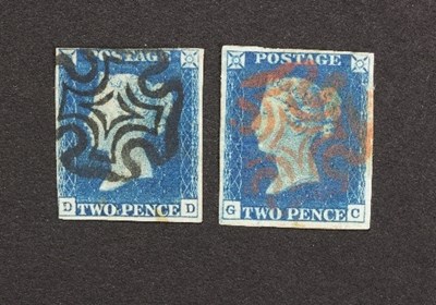 Lot 509 - Great Britain 1840 2d blue, Plate 1, DD, black...