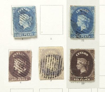 Lot 523 - Ceylon accumulation on leaves and cards with...