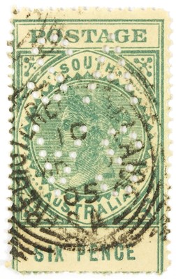 Lot 565 - South Australia 1904-11 6d blue-green,...