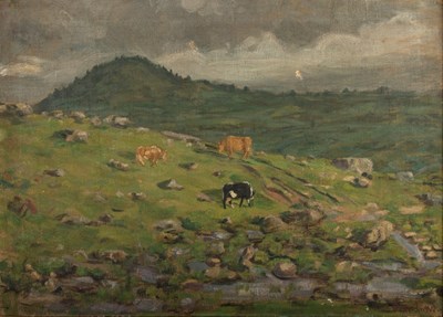 Lot 722 - Ivar Lund (act. 1871-1904)/Cattle Grazing on a...