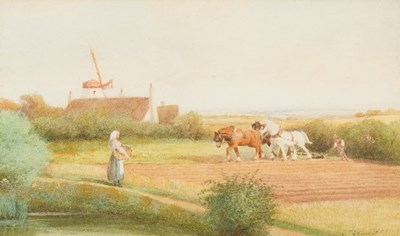 Lot 774 - R H Walker/The Plough Team/signed/watercolour,...