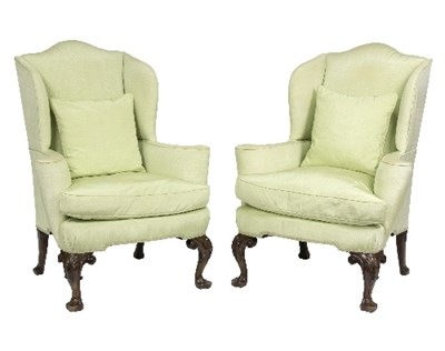 Lot 898 - A pair of 18th Century style wing back...